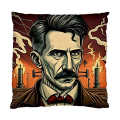 Ai Generated Nikola Tesla Tesla Nikolas Electricity Standard Cushion Case (two Sides) by danenraven