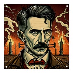 Ai Generated Nikola Tesla Tesla Nikolas Electricity Banner And Sign 3  X 3  by danenraven