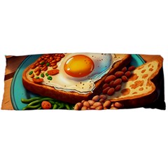 Ai Generated Breakfast Egg Beans Toast Plate Body Pillow Case (dakimakura) by danenraven