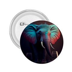 Ai Generated Elephant Tusks Trunk Wildlife Africa 2.25  Buttons