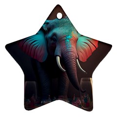 Ai Generated Elephant Tusks Trunk Wildlife Africa Ornament (Star)