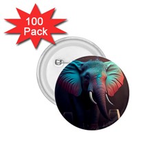 Ai Generated Elephant Tusks Trunk Wildlife Africa 1.75  Buttons (100 pack) 