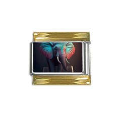 Ai Generated Elephant Tusks Trunk Wildlife Africa Gold Trim Italian Charm (9mm)