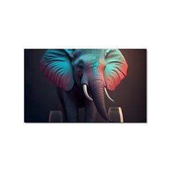 Ai Generated Elephant Tusks Trunk Wildlife Africa Sticker (Rectangular)