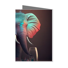 Ai Generated Elephant Tusks Trunk Wildlife Africa Mini Greeting Cards (Pkg of 8)