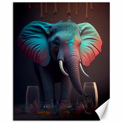 Ai Generated Elephant Tusks Trunk Wildlife Africa Canvas 16  x 20 