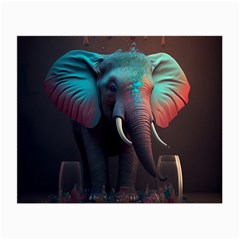 Ai Generated Elephant Tusks Trunk Wildlife Africa Small Glasses Cloth (2 Sides) by danenraven