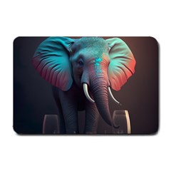 Ai Generated Elephant Tusks Trunk Wildlife Africa Small Doormat