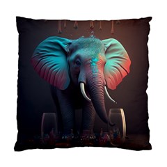 Ai Generated Elephant Tusks Trunk Wildlife Africa Standard Cushion Case (one Side)