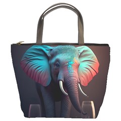 Ai Generated Elephant Tusks Trunk Wildlife Africa Bucket Bag