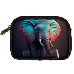 Ai Generated Elephant Tusks Trunk Wildlife Africa Digital Camera Leather Case by danenraven