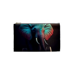 Ai Generated Elephant Tusks Trunk Wildlife Africa Cosmetic Bag (Small)