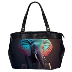 Ai Generated Elephant Tusks Trunk Wildlife Africa Oversize Office Handbag (2 Sides)