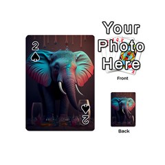 Ai Generated Elephant Tusks Trunk Wildlife Africa Playing Cards 54 Designs (Mini)