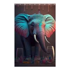 Ai Generated Elephant Tusks Trunk Wildlife Africa Shower Curtain 48  x 72  (Small) 