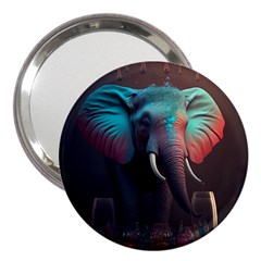 Ai Generated Elephant Tusks Trunk Wildlife Africa 3  Handbag Mirrors