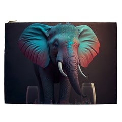 Ai Generated Elephant Tusks Trunk Wildlife Africa Cosmetic Bag (XXL)