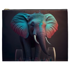 Ai Generated Elephant Tusks Trunk Wildlife Africa Cosmetic Bag (XXXL)