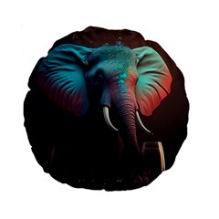 Ai Generated Elephant Tusks Trunk Wildlife Africa Standard 15  Premium Round Cushions