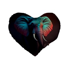 Ai Generated Elephant Tusks Trunk Wildlife Africa Standard 16  Premium Heart Shape Cushions