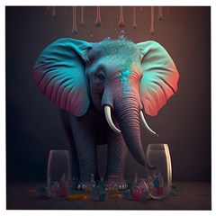 Ai Generated Elephant Tusks Trunk Wildlife Africa Wooden Puzzle Square