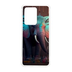 Ai Generated Elephant Tusks Trunk Wildlife Africa Samsung Galaxy S20 Ultra 6.9 Inch TPU UV Case