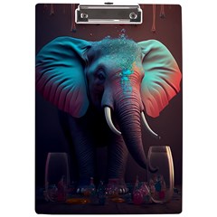 Ai Generated Elephant Tusks Trunk Wildlife Africa A4 Acrylic Clipboard