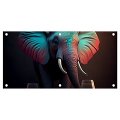 Ai Generated Elephant Tusks Trunk Wildlife Africa Banner and Sign 4  x 2 