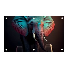 Ai Generated Elephant Tusks Trunk Wildlife Africa Banner and Sign 5  x 3 