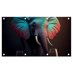Ai Generated Elephant Tusks Trunk Wildlife Africa Banner and Sign 7  x 4 