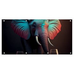 Ai Generated Elephant Tusks Trunk Wildlife Africa Banner and Sign 8  x 4 