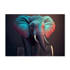 Ai Generated Elephant Tusks Trunk Wildlife Africa Crystal Sticker (A4)