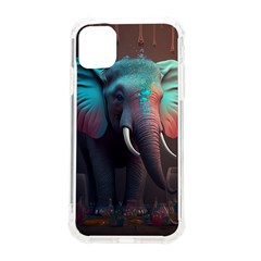 Ai Generated Elephant Tusks Trunk Wildlife Africa iPhone 11 TPU UV Print Case