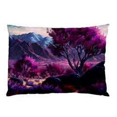 Landscape Landscape Painting Purple Purple Trees Pillow Case by danenraven