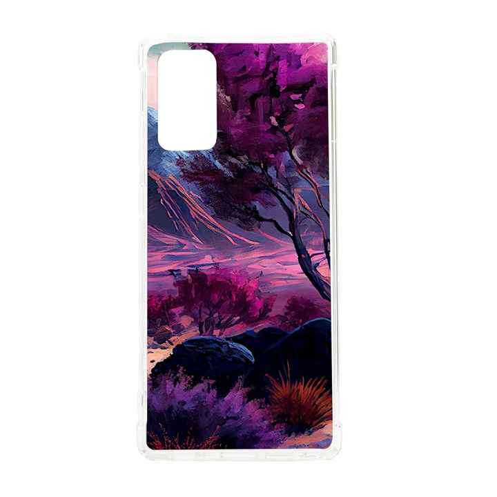 Landscape Landscape Painting Purple Purple Trees Samsung Galaxy Note 20 TPU UV Case
