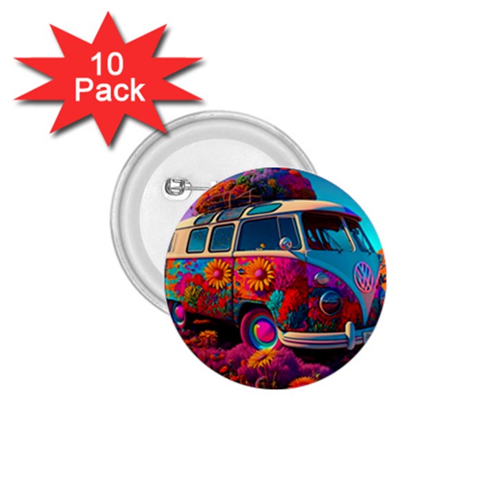 Ai Generated Beetle Volkswagen Bug Car Bus 1.75  Buttons (10 pack)
