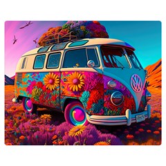 Ai Generated Beetle Volkswagen Bug Car Bus Premium Plush Fleece Blanket (medium)