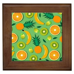 Fruit Tropical Pattern Design Art Pattern Framed Tile by Ravend