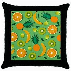 Fruit Tropical Pattern Design Art Pattern Throw Pillow Case (black) by Ravend