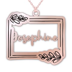 Personalized Name Plant Frame - 925 Sterling Silver Pendant Necklace