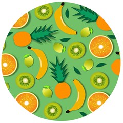 Fruit Tropical Pattern Design Art Pattern Wooden Bottle Opener (round) by Ravend