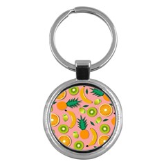 Fruits Tropical Pattern Design Art Key Chain (round)