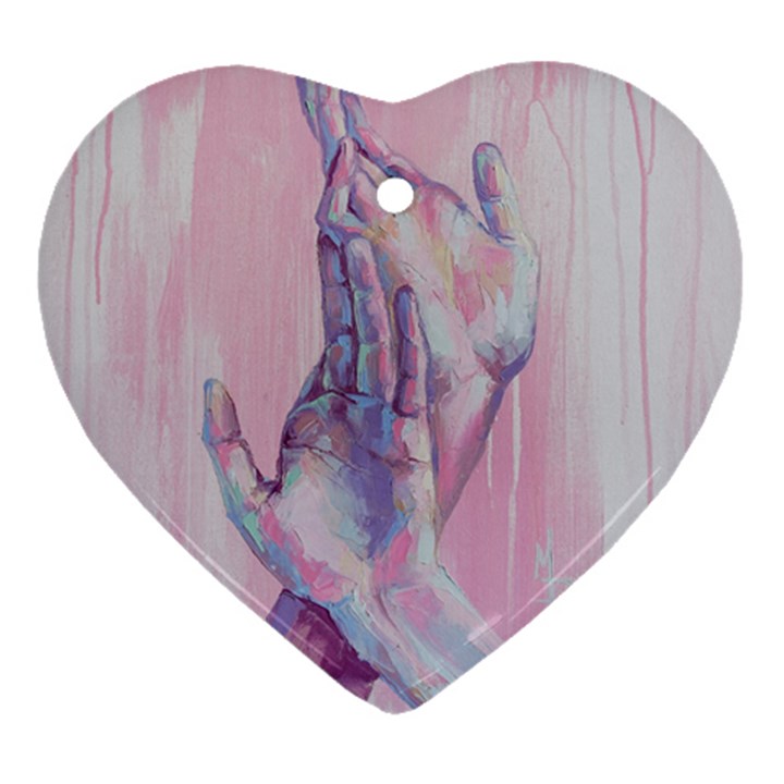 Conceptual abstract hand painting. Heart Ornament (Two Sides)