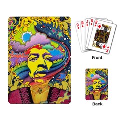 Psychedelic Rock Jimi Hendrix Playing Cards Single Design (rectangle) by Jancukart