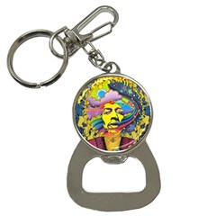 Psychedelic Rock Jimi Hendrix Bottle Opener Key Chain by Jancukart