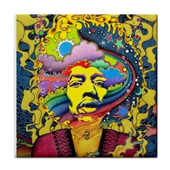 Psychedelic Rock Jimi Hendrix Face Towel by Jancukart