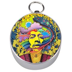 Psychedelic Rock Jimi Hendrix Silver Compasses by Jancukart