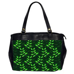 Branches Nature Green Leaves Sheet Oversize Office Handbag (2 Sides)