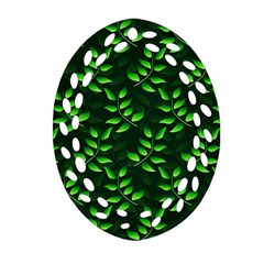 Branches Nature Green Leaves Sheet Ornament (oval Filigree)