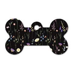 Flowers Floral Pattern Floral Print Dog Tag Bone (two Sides)